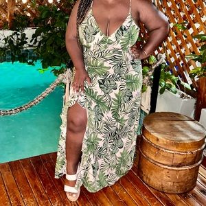 Tropical print dress